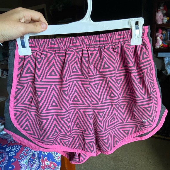 NIKE Pink and Black Triangle Dri-Fit Shorts - Picture 1 of 3